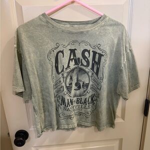 Buckle Green Graphic Crop Top